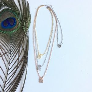 3 Tier LOCK Charm 925 Sterling Silver Necklace